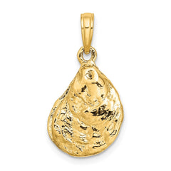 14K 3-D Textured Oyster Shell Charm - 2