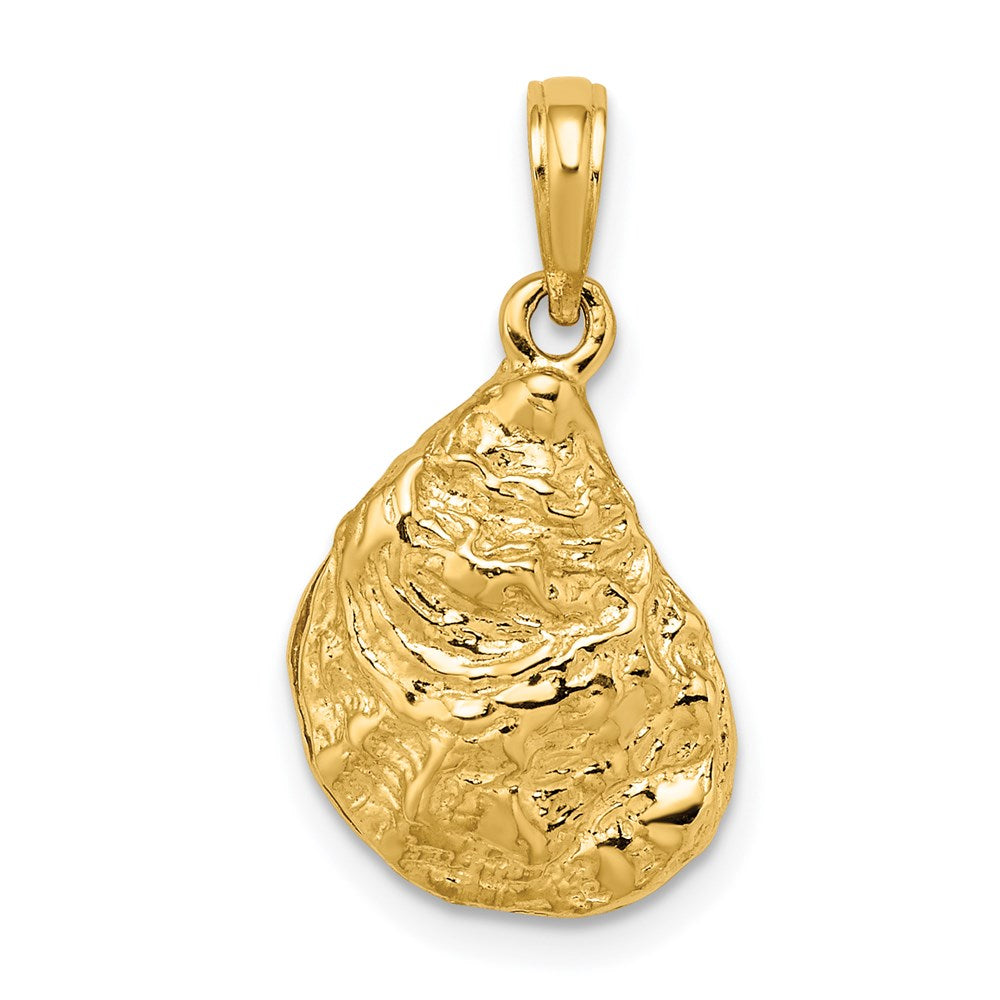 14K 3-D Textured Oyster Shell Charm - 2