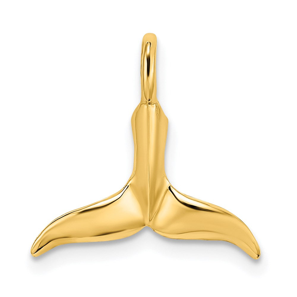 14K 3-D Polished Whale Tail Chain Slide - 2