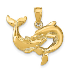 14k Dolphins Pendant - 2