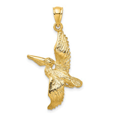 14K 3-D Pelican Flying Charm - 2