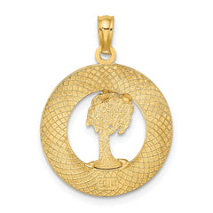 14K SIESTA KEY FLORIDA  w/Palm Tree Circle Charm