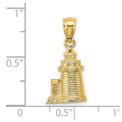 14K 3-D Brant Point Lighthouse Nantucket Harbor, Ma Charm - 2