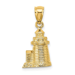 14K 3-D Brant Point Lighthouse Nantucket Harbor, Ma Charm - 2