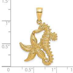 14K Starfish and Seahorse Charm - 2