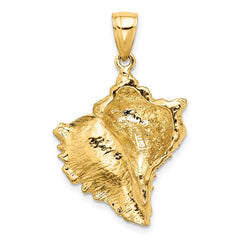 14K Textured Conch Shell Charm - 2