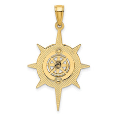 14K Star Frame w/ Nautical Compass Center Charm