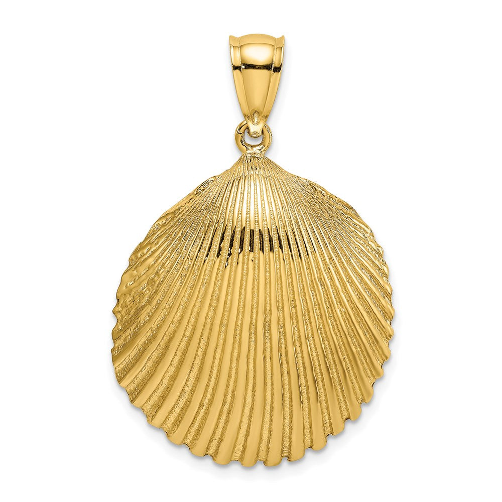 14K Textured Scallop Shell Charm - 2