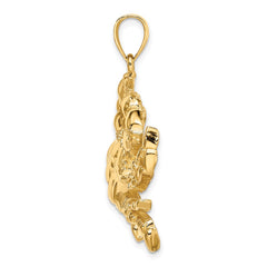 14K Blue Crab Charm - 2