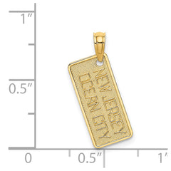 14K Texture Small OCEAN CITY, NEW JERSEY License Plate Charm