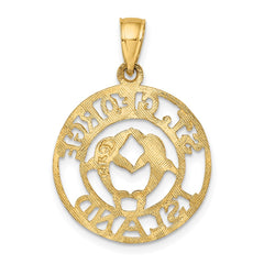 14K ST. GEORGE ISLAND w/DOLPHINS Circle Charm