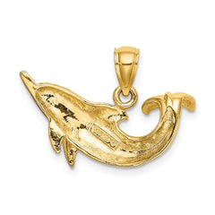 14K Polished Dolphin Charm - 2