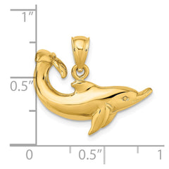 14K Polished Dolphin Charm - 2