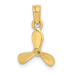 14K 3-D w/ 3 Blades Propeller Charm - 2