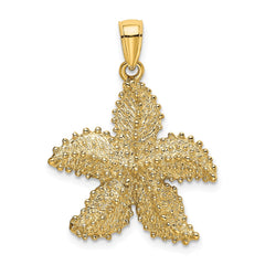 14K Textured Starfish Charm - 6