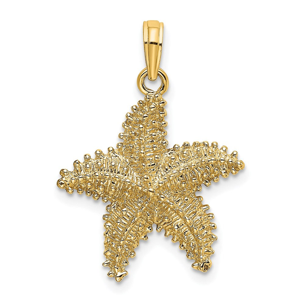 14K Beaded Textured Starfish Charm - 2