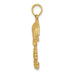 14K 2-D Textured Single Palm Tree Charm - 2