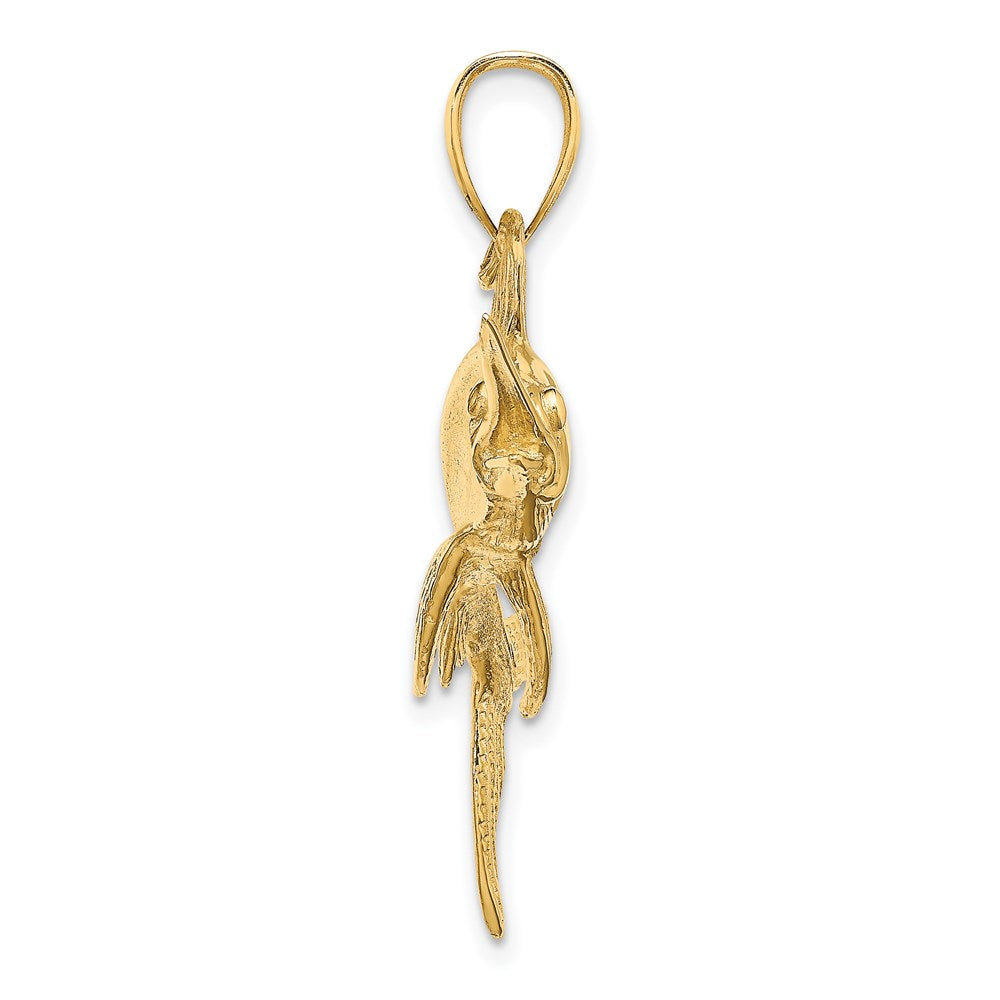 14K 2-D Polished/Satin Swordfish Charm - 2