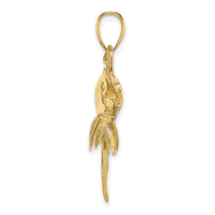 14K 2-D Polished/Satin Swordfish Charm - 2