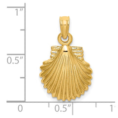 14K Polished Scallop Shell Charm - 3
