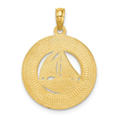 14K OCEAN CITY w/ Sailboat Charm
