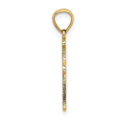 14K 4-Leaf Clover Cross Charm