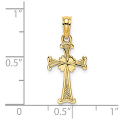 14K 4-Leaf Clover Cross Charm