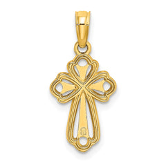 14K Cut-Out Polished and Textured Cross Charm
