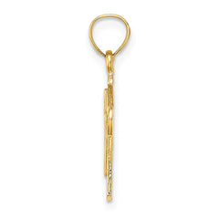 14K Solid Textured Cross Charm