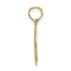 14K Engraved Star Of David In Circle Charm