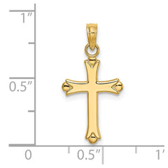 14K 2-D  Polished Cross Charm