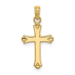 14K 2-D  Polished Cross Charm
