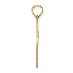 14K Engraved Cross W/Flared Tips Charm
