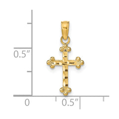 14k D/C Cross Pendant - 2