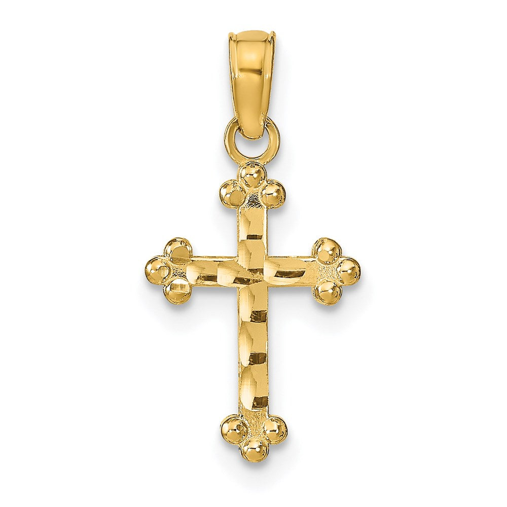 14k D/C Cross Pendant - 2