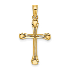 14K Polished Beveled Cut-out Cross Pendant