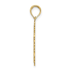14K Textured w/ Lace Trim Cross Charm