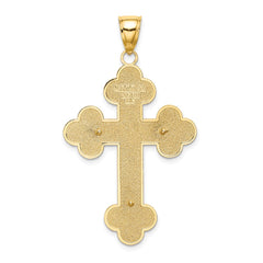 14K Crucifix W/ Budded Tips Charm