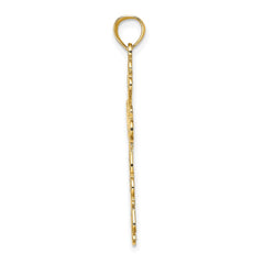 14K Polished Lace Trim Cross Charm