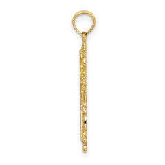 14K Cross w/ Filigree Lace Trim Charm