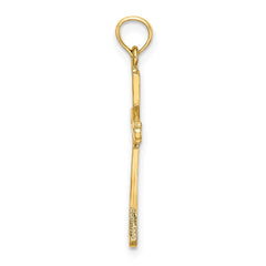 14K D/C w/ X-Center On Cross Charm