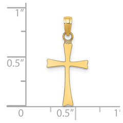 14K Polished Cross Charm - 3