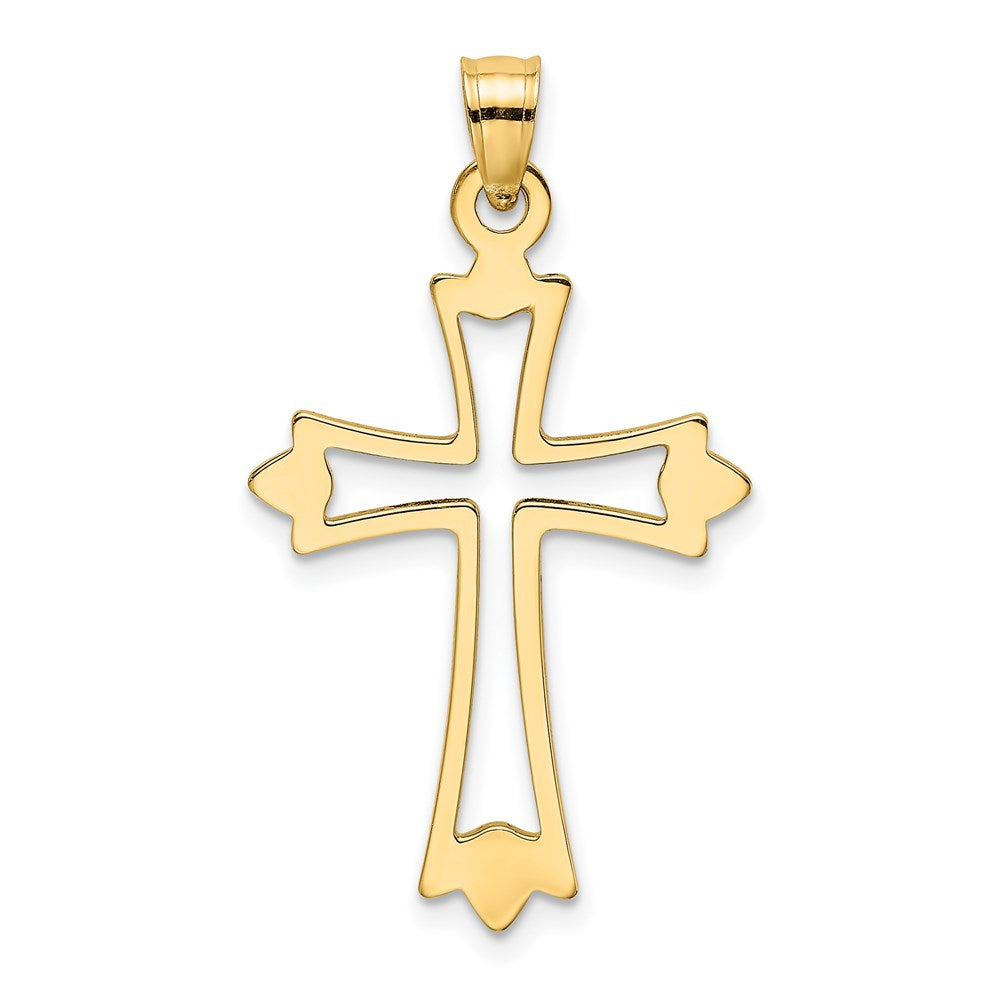 14K Polished and Cut-Out Cross Charm - 3