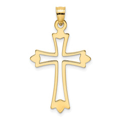 14K Polished and Cut-Out Cross Charm - 3