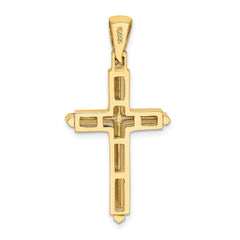 14K Polished Cross Charm - 6