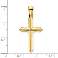 14K Polished Cross Charm - 6