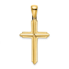 14K Polished Cross Charm - 6