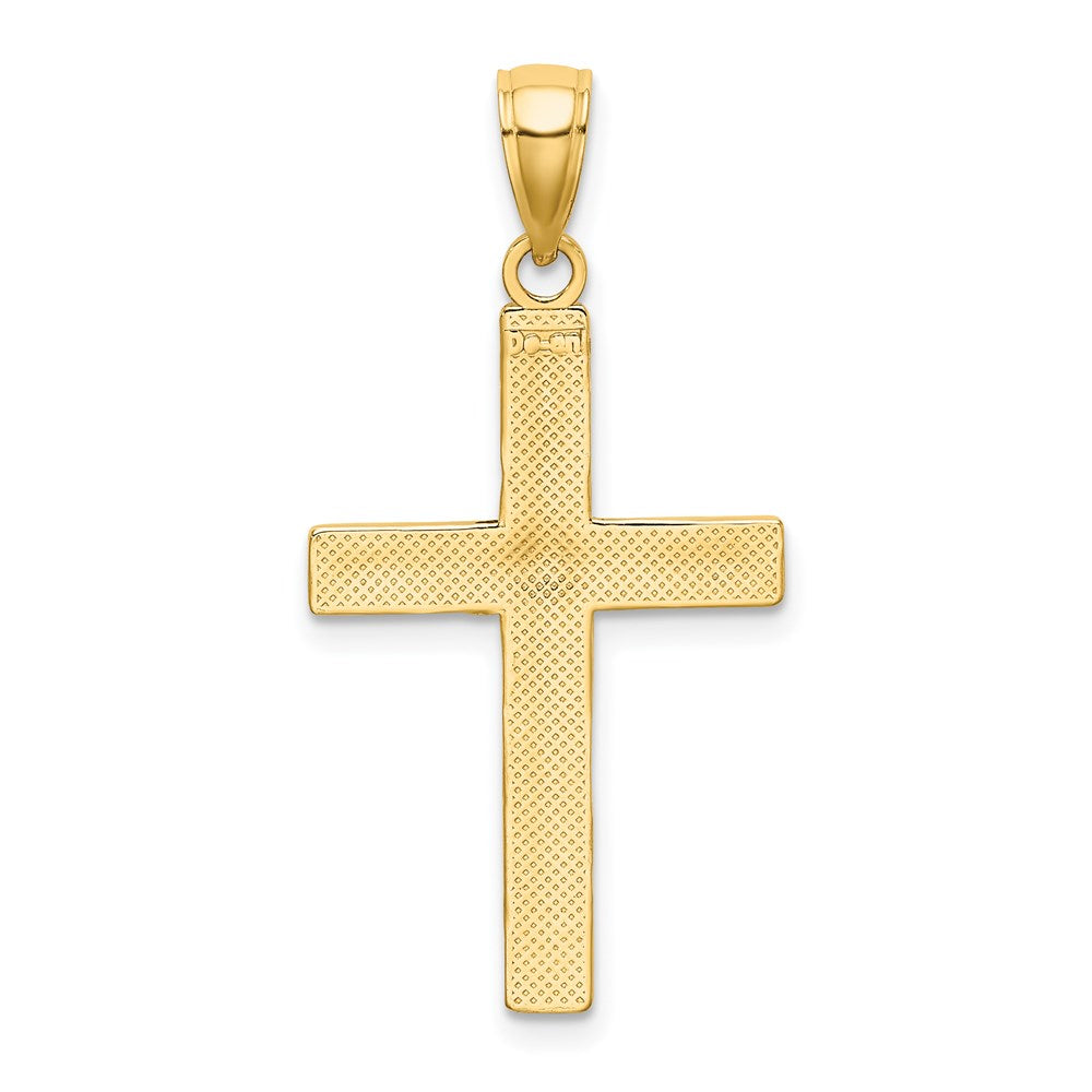 14K Tubular Cross Charm