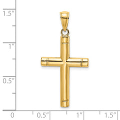 14K Tubular Cross Charm