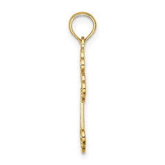 14K Lace Center Budded Cross Charm